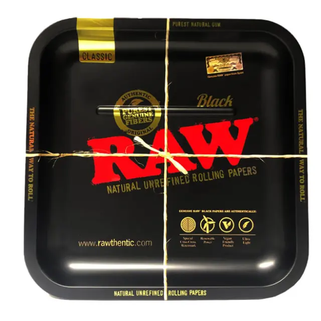 Raw Rolling Tray Δίσκος Square Τετράγωνο Black (23x23cm)