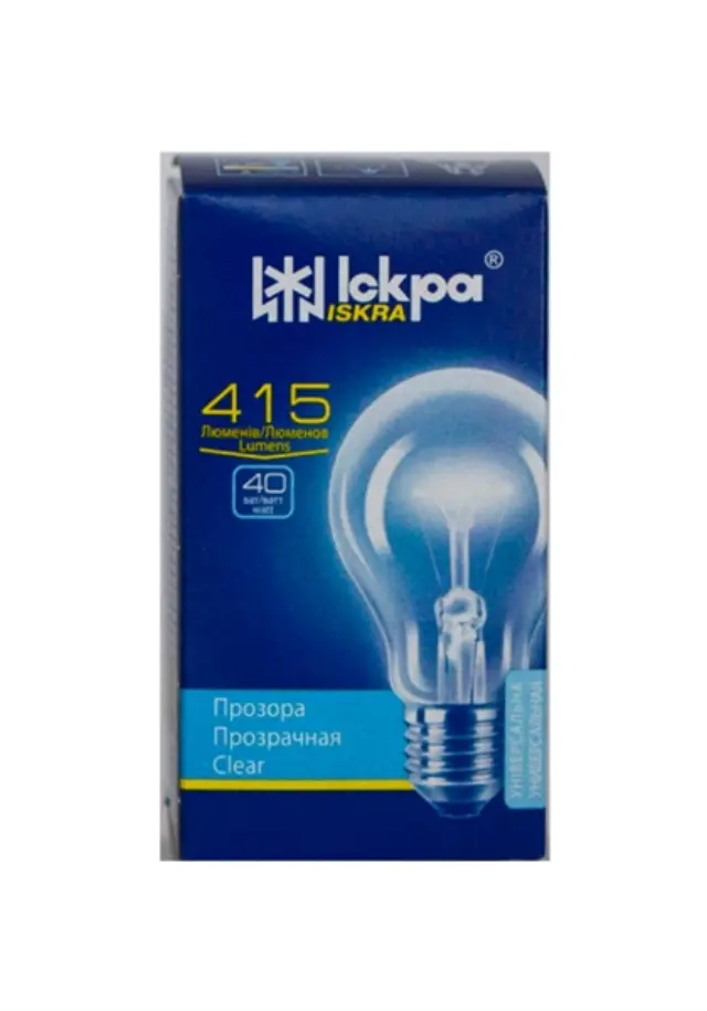 Iskra Λάμπα Κοινή Ε27/40W Διάφανη