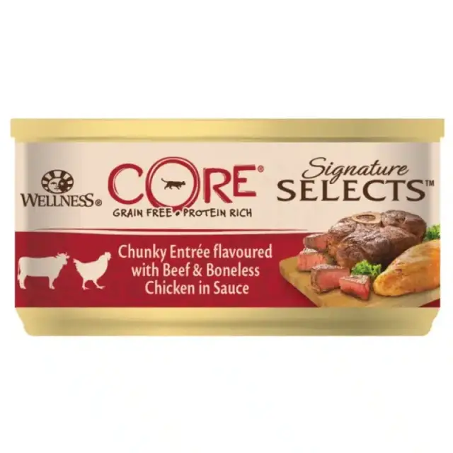 Wellness Core Signature Select Βοδινό & Κοτόπουλο σε Σάλτσα 79gr