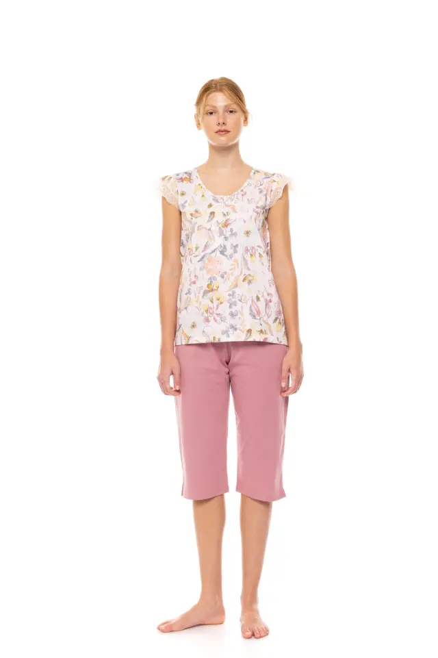 S1490 - Type - PYJAMA CAPRI FLORAL ROSE 2
