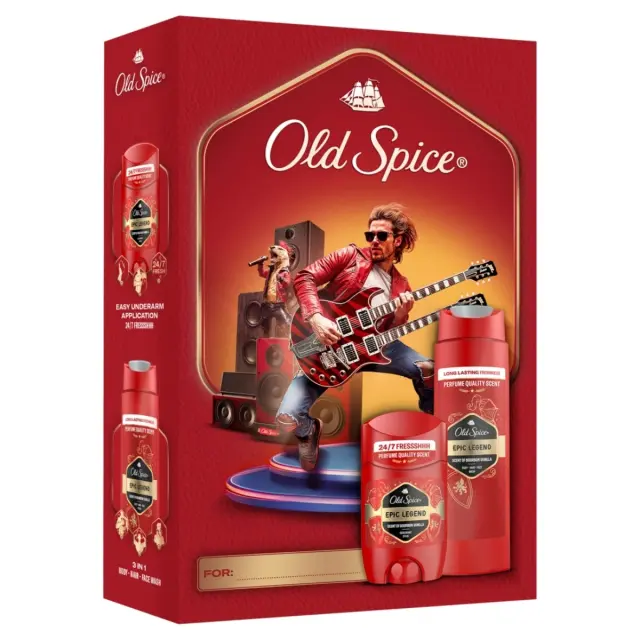 Old Spice Xmas Promo Music Epic Legend Αποσμητικό Στίκ 50ml & Αφρόλουτρο & Σαμπουάν 250ml 2