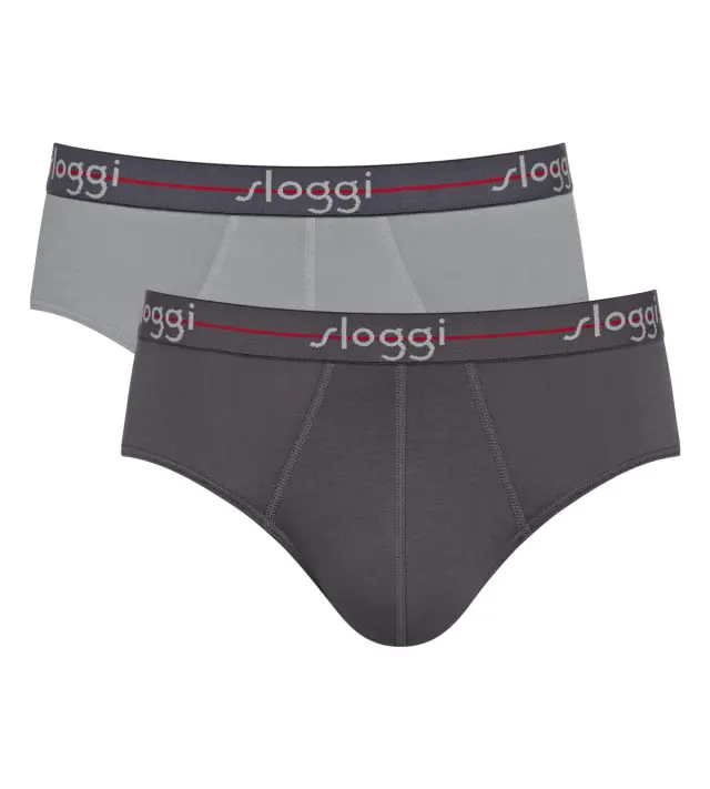 Sloggi Men Start Midi Σλιπ Ανδρικά Συνδυασμός Γκρι Ανοιχτό Σκούρο 2-Pack 2