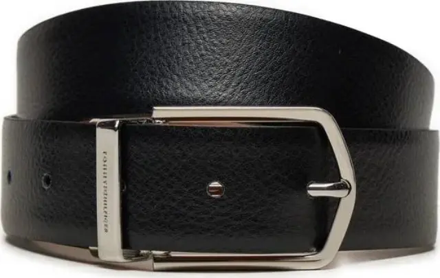Tommy Hilfiger Ανδρική Μεσαία Ζώνη Luxe Reversible από Λείο Φυσικό Δέρμα Μαύρη 100cm