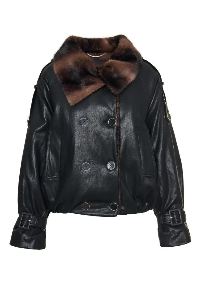 BSB LEATHER-LOOK JACKET (0056-0117004-BLACK) - 42-medium