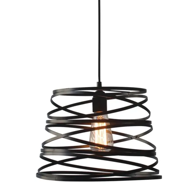 ΜΕΤΑΛΛΙΚΟ Φ/Σ 1XE27 ΜΑΥΡΟ ΜΑΤ ΣΠΙΡΑΛ Φ40CM JAZZ / KS153840PB