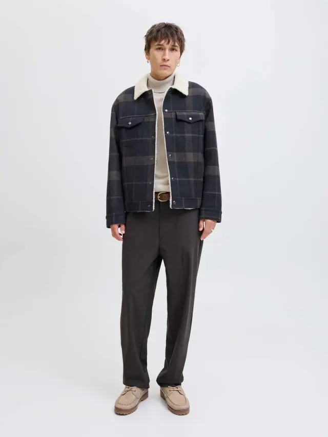 JPRBLUTEXAS WOOL BLEND TRUCKER JACKET SN Dark Navy 2