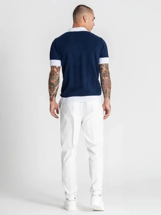 Gianni Kavanagh Ανδρικό EDGE Πλεκτό Polo Shirt – Navy Blue - L 2