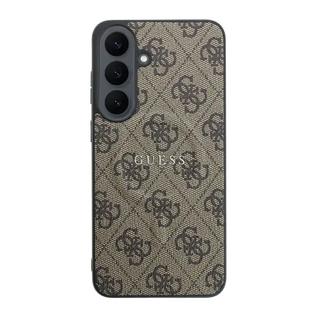 Guess PU Leather 4G Gold Frame Magnetic Case for Samsung Galaxy S26 FE Brown 3