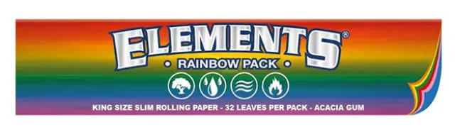 Elements Rainbow King Size Slim Rolling Paper 32pcs