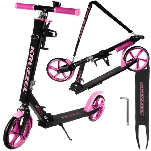 KRUZZEL SPIDOO ΠΑΤΙΝΙ SCOOTER ΑΝΑΔΙΠΛΟΥΜΕΝΟ ΜΕ ΤΡΟΧΟ 200mm ΡΟΖ 25628