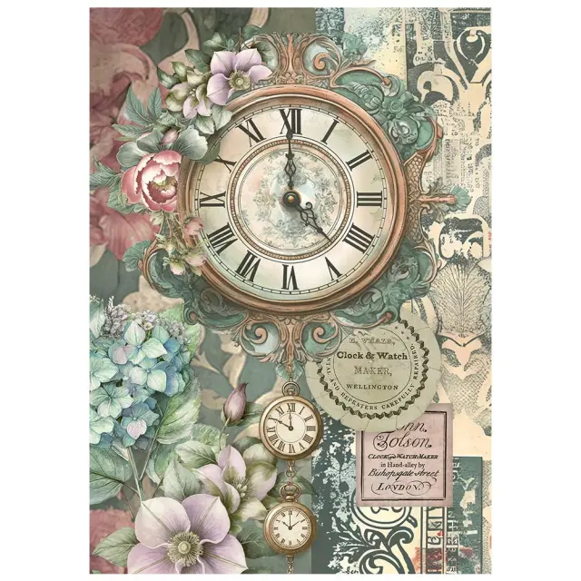 Σετ 8 ριζόχαρτα ντεκουπάζ Stamperia 10.5×14.8cm, Gardens of Time 3
