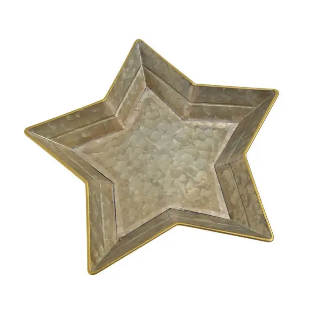 Δίσκος αστέρι μεταλλικός, χρυσός, 38cm