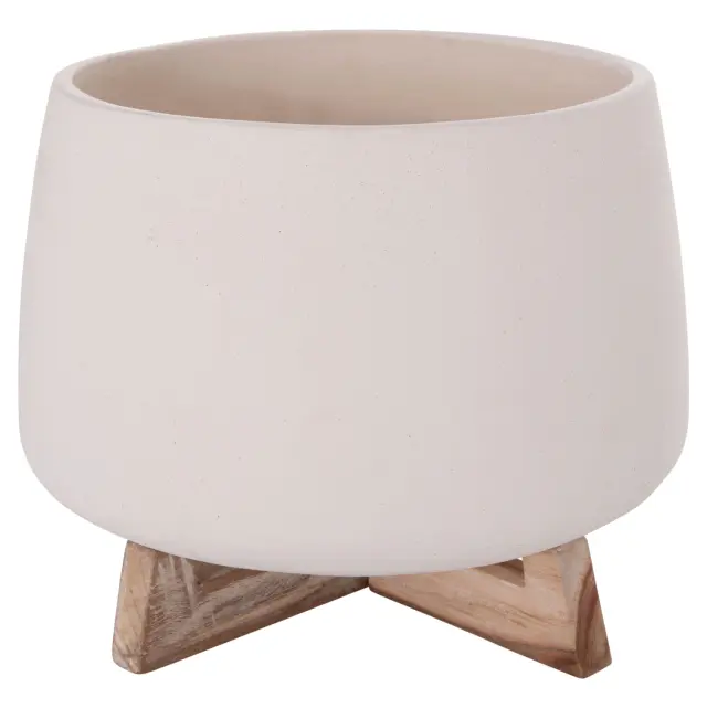 ΓΛΑΣΤΡΑ ΕΣ.ΧΩΡΟΥ FB94674.02L ΛΕΥΚΟ FIBER CEMENT--TEAK ΒΑΣΗ 29x29x23,5Υεκ.