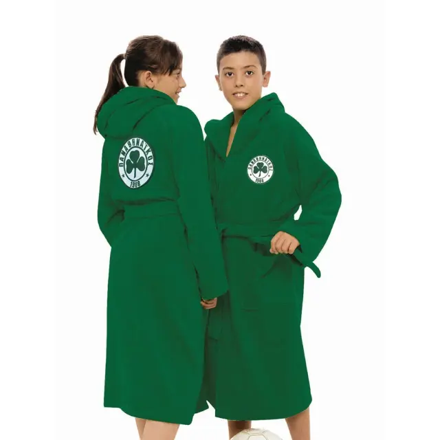 Μπουρνούζι Με Κουκούλα Official Team Licenced Panathinaikos Young 12-14 Palamaiki