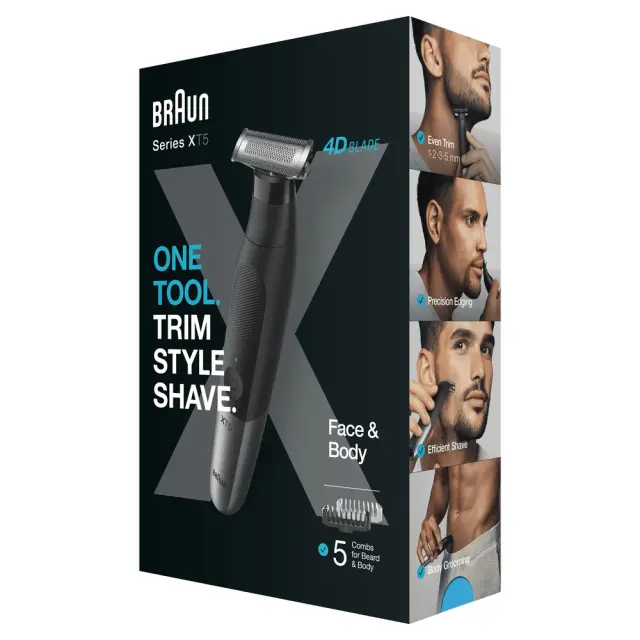 Επαναφορτιζόμενο Trimmer Braun XT5110 Κατάλληλo για Πρόσωπο και Σώμα 5+1 4D 2