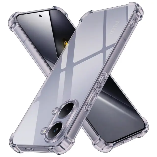 Techsuit - Shockproof Clear Silicone - Xiaomi Poco X8 Pro Max - Smoke Black