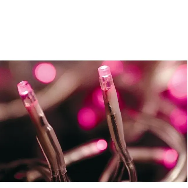100Led Με Πρόγραμμα Ροζ Με Διάφανο Καλώδιο Εξωτερικού Χώρου 31V