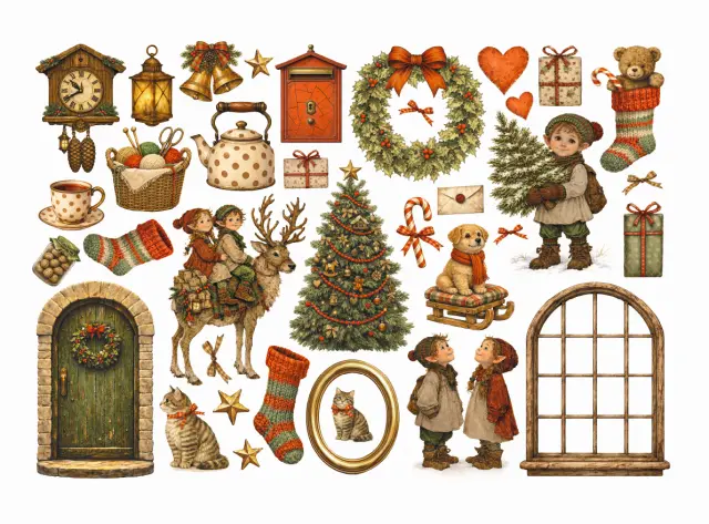 Αυτοκόλλητα Die Cuts-Ephemera Stamperia, Silent Night 2