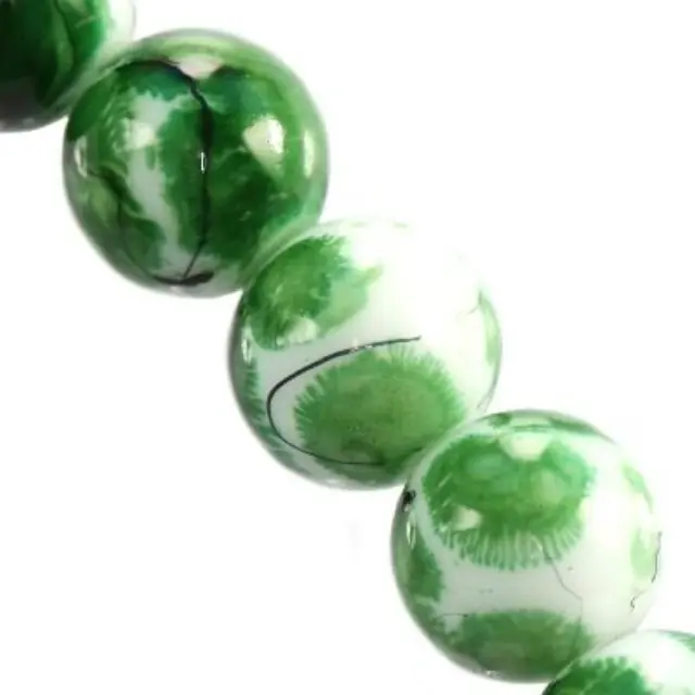Χάντρα Painted Thread Emerald 14mm ~60τεμ
