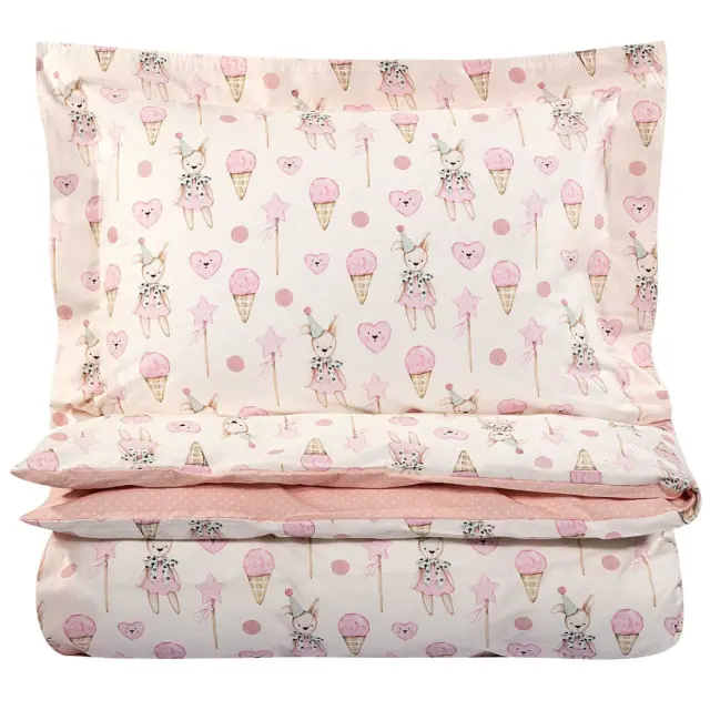 Σετ Παπλωματοθήκη 160x240 Μονή Essential Greenwich Polo Club 8859 Pink-Ivory 100% βαμβακερό 3