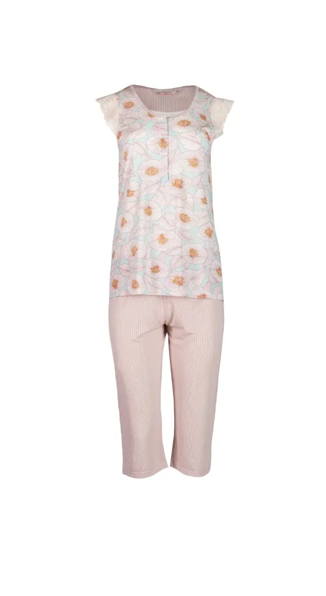 S775 - Type - PIJAMA BLOSSOM STRIPE CAPRI
