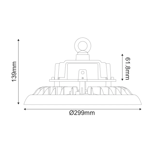 ΦΩΤΙΣΤΙΚΟ ΚΑΜΠΑΝΑ LED SMD ACA ASTREK15050AD ΜΑΥΡΟ 100/120/150 W 5000K 150LM/W DIM 1-10V 90° IP65 IK08 Ø299X139MM / ASTREK15050AD 2