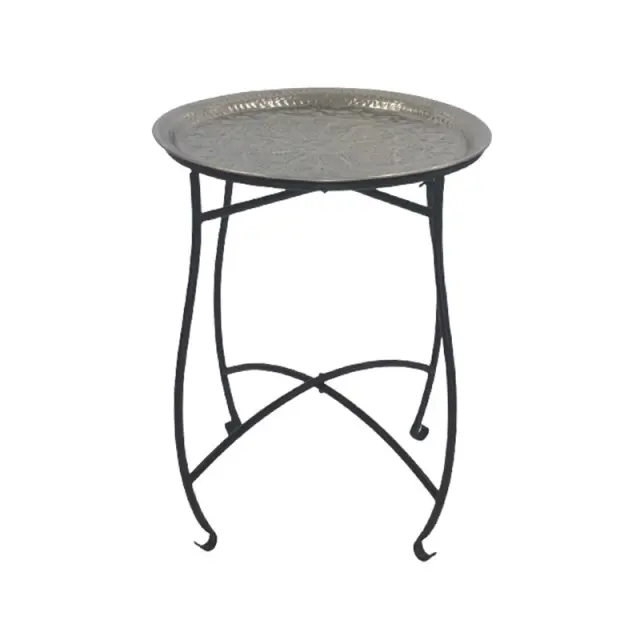 Τραπεζάκι Μαύρο/Ασημί Μέταλλο Φ45x50cm 3-50-983-0006