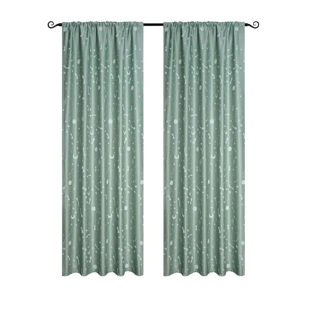 Κουρτίνα Με Τρέσα 140x270 Φωσφοριζέ Beauty Home 6141 Μέντα 100% Πολυέστερ 3