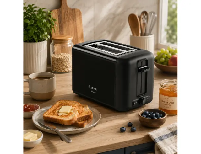 Compact Φρυγανιέρα Bosch DesignLine TAT3P423 με ισχύ 970W και χωρητικότητα 2 φέτες ψωμιού TAT3P423