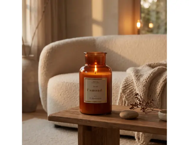 Αρωματικό κερί Apothecary Home Deco Factory με διάρκεια καύσης 110 ώρες, άρωμα Almond και διαστάσεις 14x25.5cm BO0133