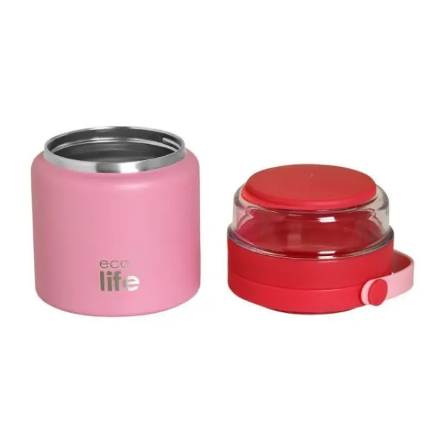 Eco Life Στρογγυλό Θερμός Φαγητού 450ml Pink 33-BO-9021 3
