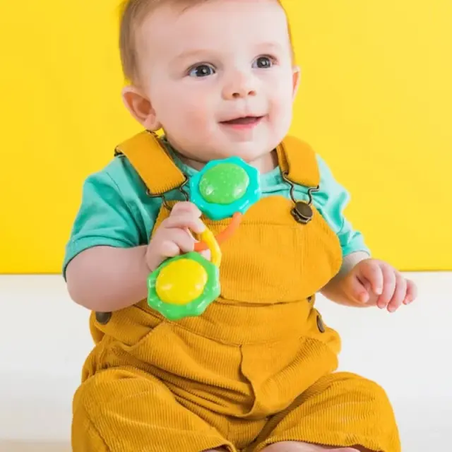 Bright Starts Rattle and Shake Barbell Κουδουνίστρα Green 3+ Μηνών 2