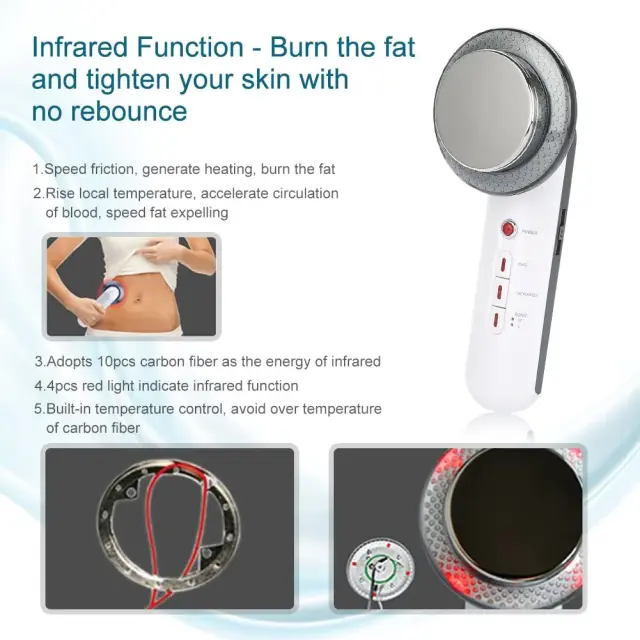 Φορητή πολυλειτουργική συσκευή καύσης λίπους 3 σε 1 με μασάζ υπερύθρων - Skincare Options 2