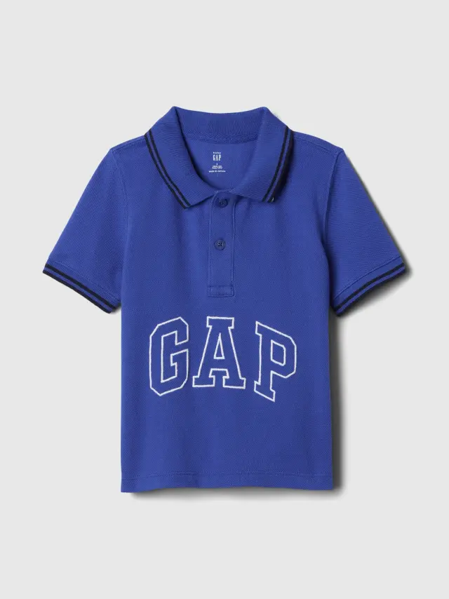 Μπλε Νηπιακή Gap Logo Polo Μπλούζα mosaic blue - 12-18M