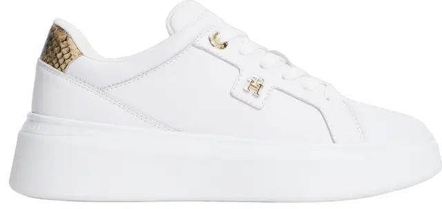 TommyHilfiger γυναικεία δερμάτινα sneakers με snake CHIC PLATFORM SNAKE FW0FW09456-1