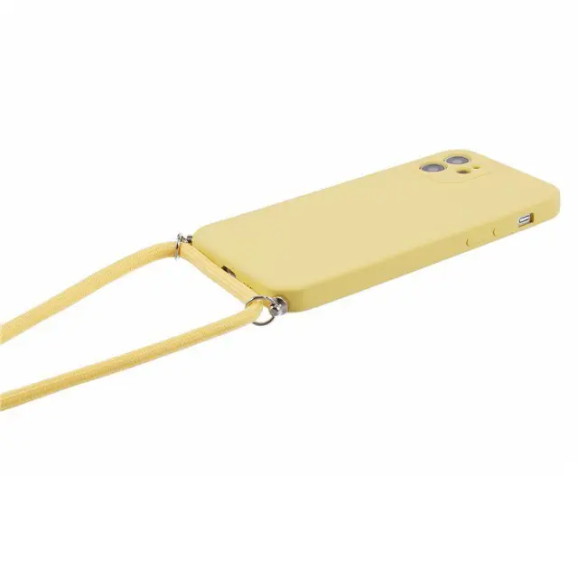 Θήκη Σιλικόνης με Κορδόνι για το Λαιμό για iPhone 11- Yellow OEM 2