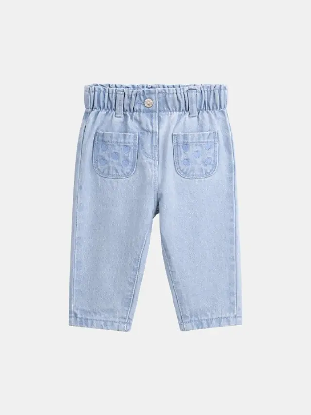 Βρεφικό Παντελόνι για Κορίτσια Light Denim Hearts ΜΠΛΕ