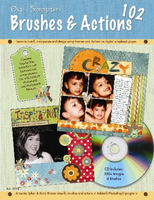 Βιβλίο Scrabooking 102 Brushes & Actions + CD