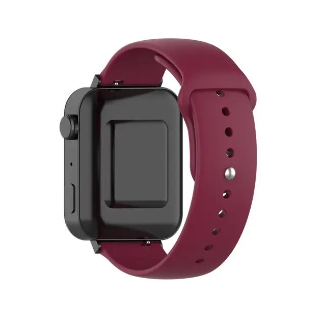 Solid Color Λουράκι για Smartwatch 18mm-Wine Red OEM 2