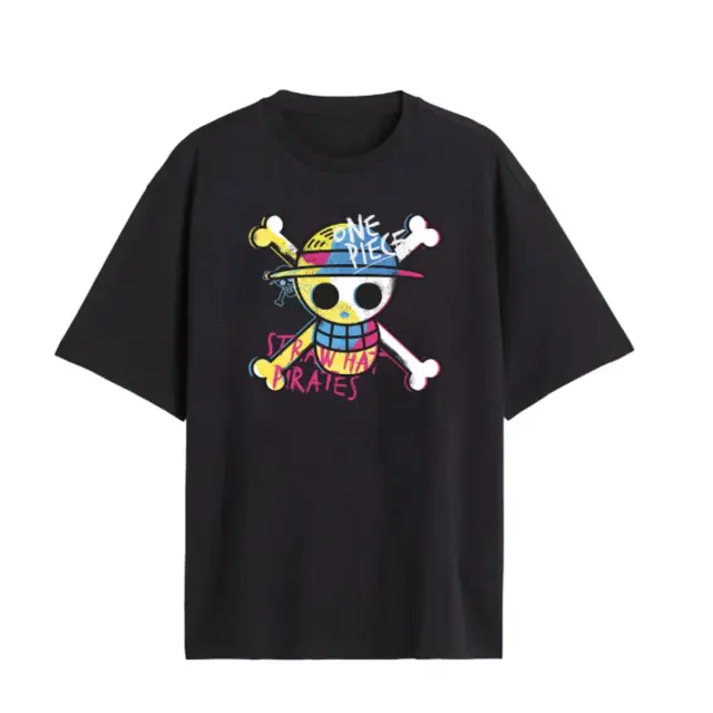 Cotton Division One Piece Straw Hat Pirate T-Shirt Men (XXL)
