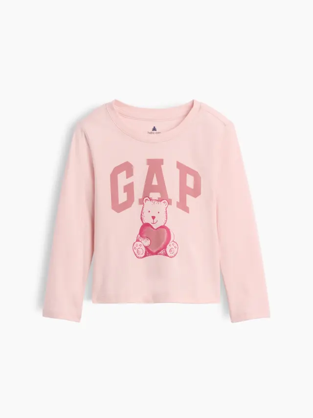 Βρεφική & Νηπιακή Μπλούζα Mix & Match με Gap Bear Λογότυπο MISTY ROSE