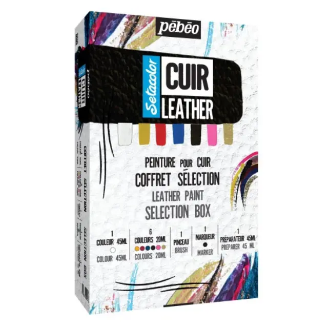 Pebeo Σετ Selection 6 Χρώματα Δέρματος Setacolor Leather 6x20ml