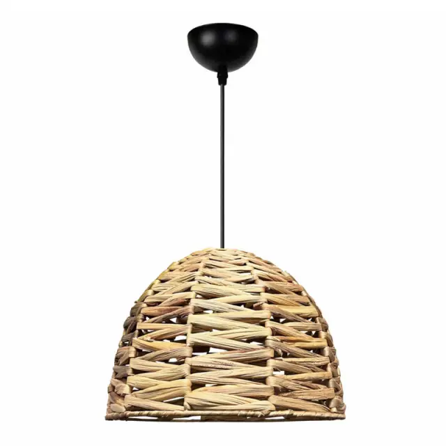 Φωτιστικό οροφής Kimi Megapap E27 wicker μονόφωτο χρώμα φυσικό Ø30x80εκ.