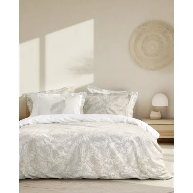Σετ Σεντόνια Coconut Μπεζ, Λευκό Υπέρδιπλα (2 x 240x260 + 2 Μαξιλαροθήκες Oxford 4 πλευρών 52x72+5)