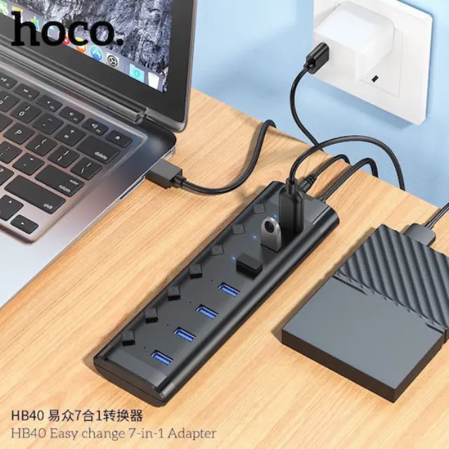 Hoco HB40 USB 3.0 Hub 7 Θυρών με σύνδεση USB-A 2