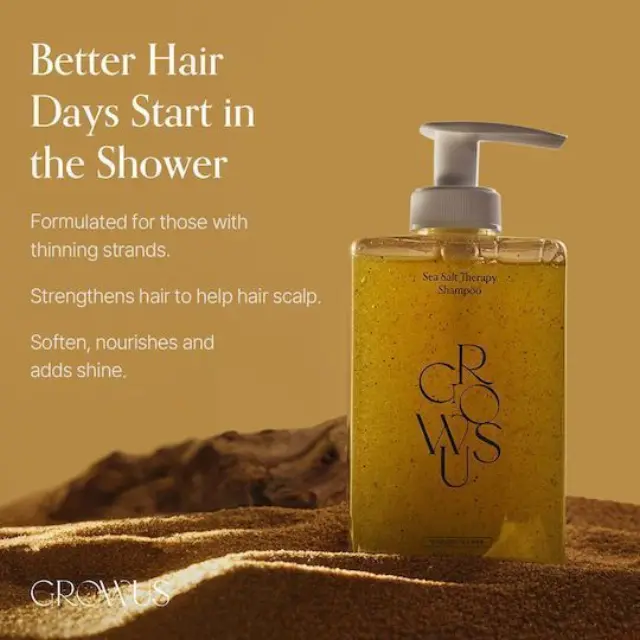 Growus Sea Salt Therapy Shampoo - Αναζωογονητικό Σαμπουάν για το Τριχωτό & τα Μαλλιά 500ml 2