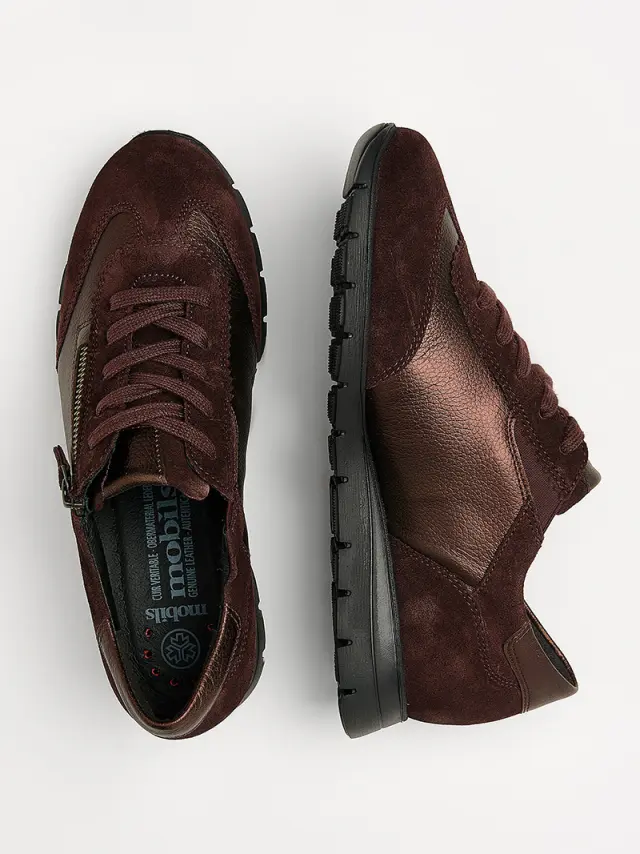Mephisto Sneakers Γυναικείο δέρμα/δέρμα Nubuck Μπορντώ MEP/DONIA PLUM 3