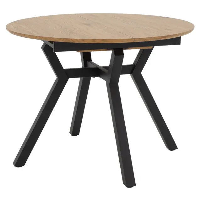 Tραπέζι Frances pakoworld επεκτεινόμενο MDF sonoma-μαύρο 100-140x100x75εκ 2