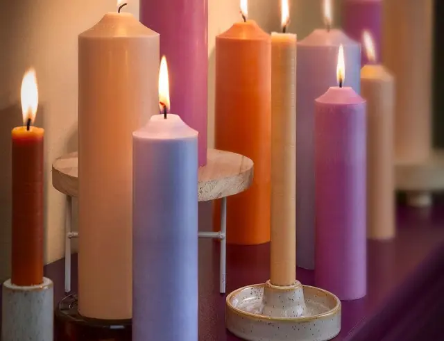 Σετ Διακοσμητικά Κεριά Κορμός Mica Decorations με διάρκεια καύσης 9 ώρες και διαστάσεις 2.2x2.2x25cm - 6 τεμάχια 1147663 2
