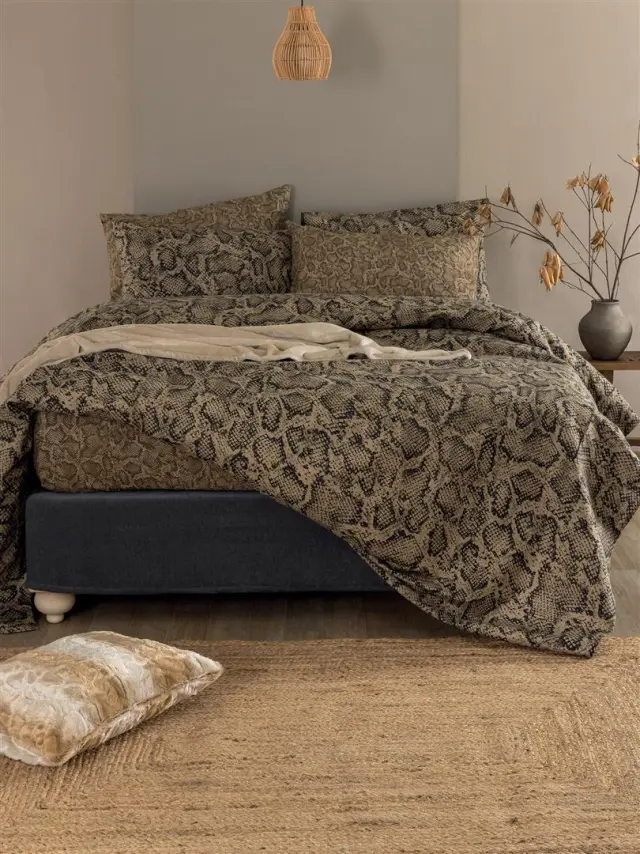 Σετ Σεντόνια 110x200+32 Μονά Flannel Beauty Palamaiki FB0243 Brown 100% βαμβακερόΜε Λάστιχο